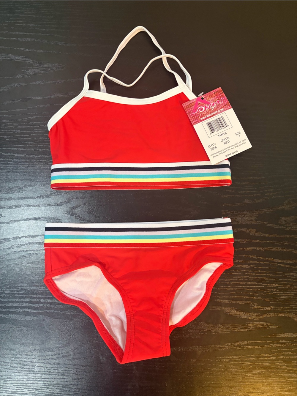 Red Girls' Two-Piece Swim Set